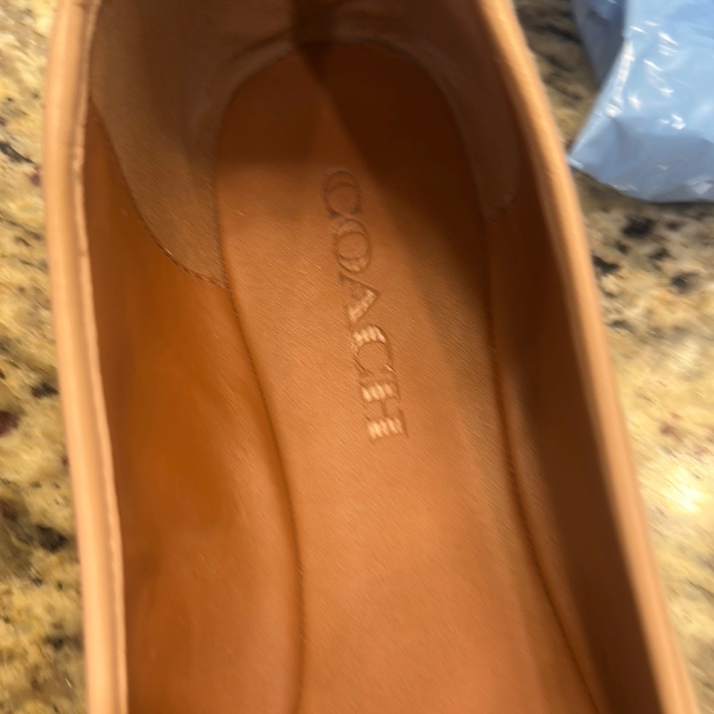 Coach Tan Leather Flats Classic Loafers